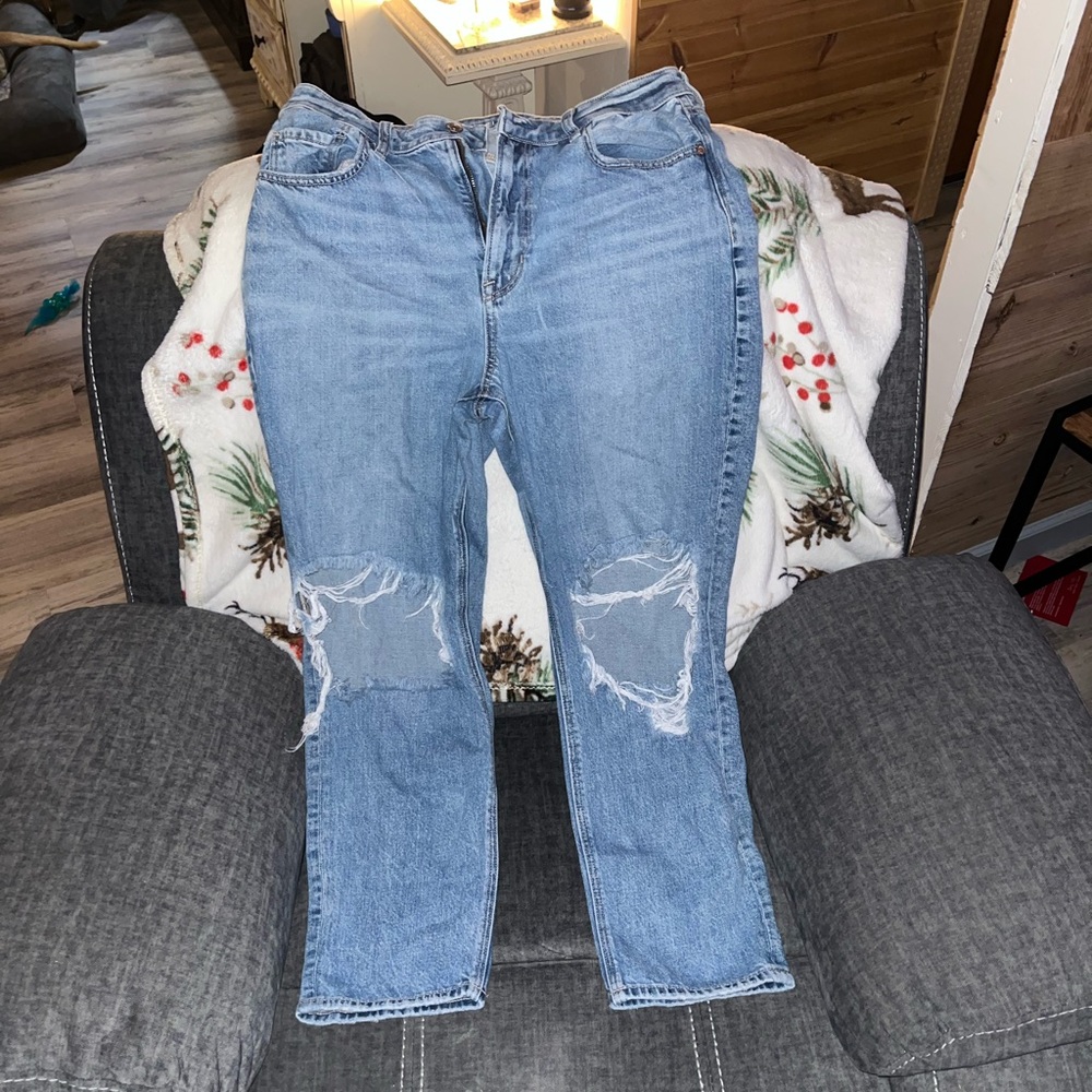 Women's Blue Distressed Jeans